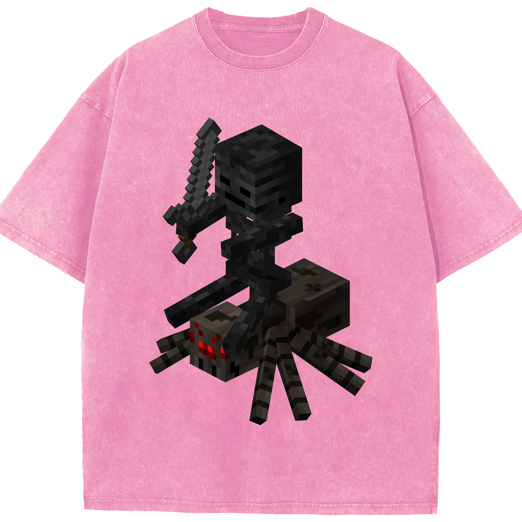 （画像用） マインクラフト ブロックの世界 Minecraft MC Block world 綿100% ヴィンテージ風 半袖Tシャツ（フロントプリント）